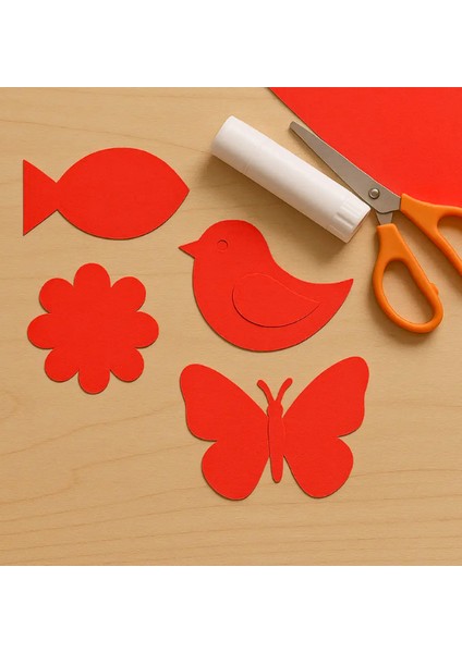 Kırmızı Fon Kartonu 100’LÜ Paket, 50X70 cm 100 gr El Işi Okul ve Hobi Malzemesi