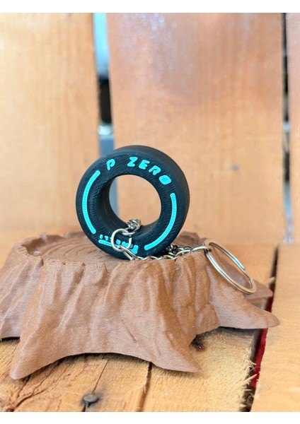 3D Baskı Tekerlek Figür F1 Yarış Araba Lastiği Anahtarlık