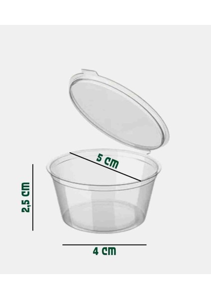 30 cc ( 1 Oz ) Tekrar Kullanılabilen Sert Plastikten Kapaklı Sos Kabı. Et Suyu,tavuk Suyu,bulyonluk,sosluk,mutfak fırsatları