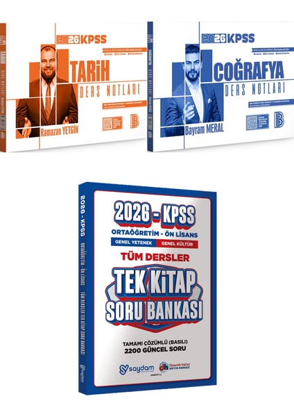 2026 Kpss Tarih Coğrafya Ders Notları - Ortaöğretim Ön Lisans Tek Kitap Soru