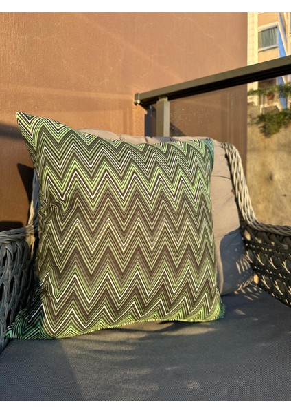 Zigzag Desenli Yeşil Renk Zigzag Desenli Kırlent Kılıfı indirimleri