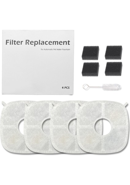 WF013 Otomatik Seramik Kedi Su Sebili Için Filtre Seti (4 Adet)