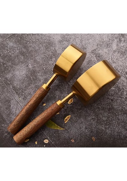 15ML 125ML 2 Adet Farklı Boy Paslanmaz Çelik Ahşap Saplı Ölçü Kaşığı Seti 2'li Ölçü Kabı modelleri