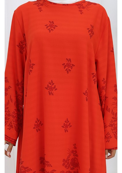 Desenli Tunik 1012-06 Nar Çiçeği fırsatları