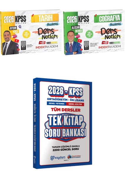 2026 Kpss Tarih Coğrafya Akademisi Ders Notları - Ortaöğretim Ön Lisans Tek Kitap Soru