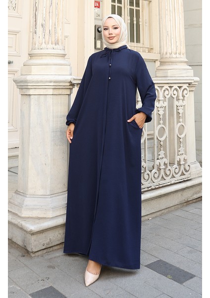 Kolu Lastikli Fermuarlı Ferace 0140-03 Lacivert modelleri