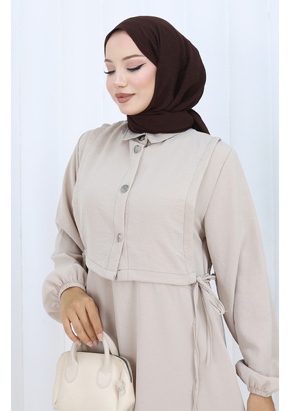 Aerobin Kumaş Yelek Elbise Ikili Takım 2142-03 Taş fırsatları