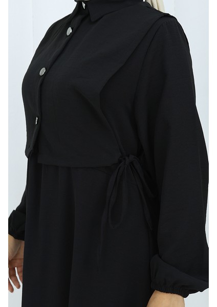 Aerobin Kumaş Yelek Elbise Ikili Takım 2142-04 Siyah indirimleri