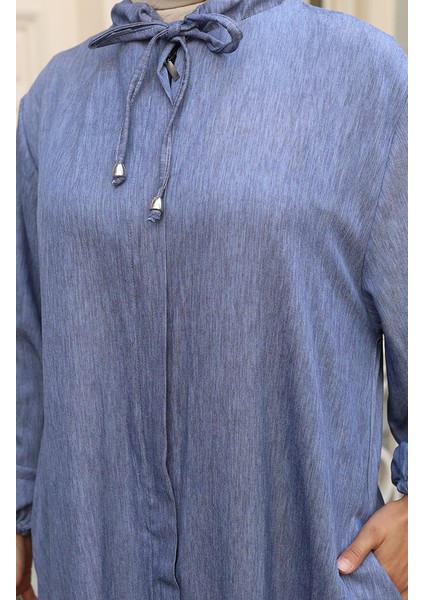 Kolu Lastikli Fermuarlı Kot Ferace 0141-02 Lacivert indirimleri