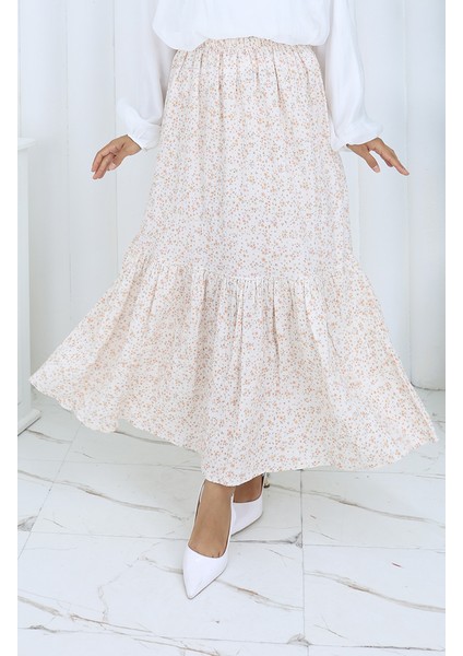 Beli Lastikli Etek 0144-03 Bej modelleri