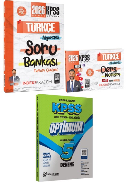 2026 Kpss Türkçe Algoritma Soru Türkçe Akademisi Ders Notu - Lisans Optimum 5 Deneme