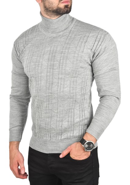 Çizgi Desenli Slim Kesim Tam Balıkçı Yaka Triko Boğazlı Kazak 2505509 fırsatları