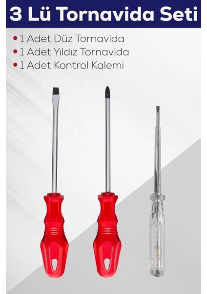 3'lü Tornavida Seti