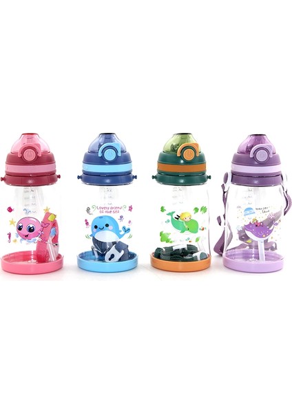 Renkli Pipetli Suluk 550 ml Bpa Içermez ALK2969