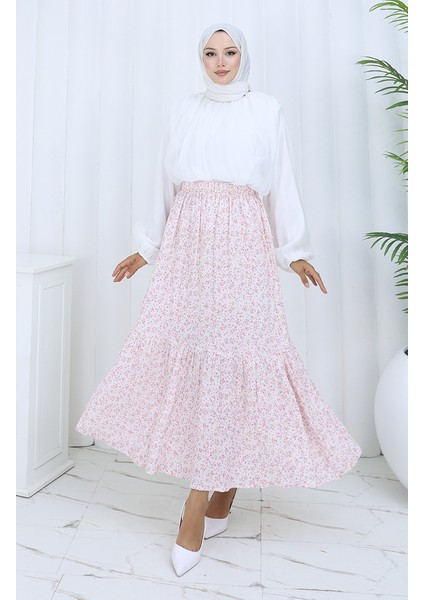 Beli Lastikli Etek 0144-01 Gül Kurusu