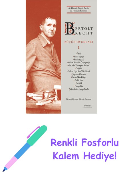 Bertolt Brecht - Bütün Oyunları 1 (Ciltli) + Yapışkanlı Not Kağıdı