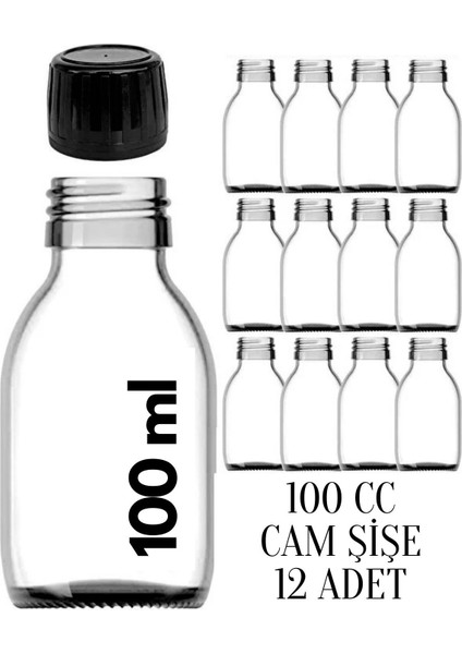 12 Adet 100 ml Kilitli Siyah Kapaklı Şeffaf Detox Shot Şişesi 100 cc Ginger Şat Beyaz Cam Şişe indirimleri