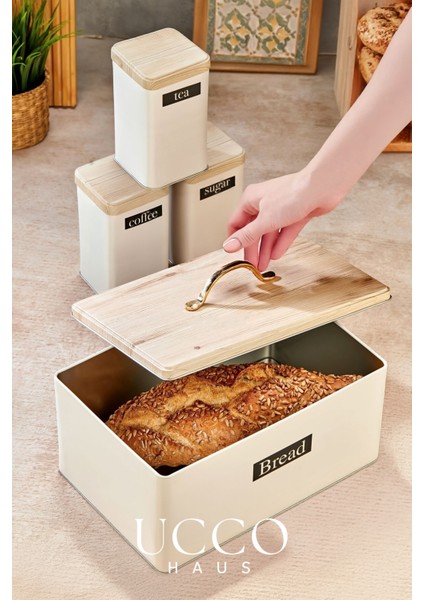 Metal Retro Ekmek Kutusu 31X21X18 cm – Ahşap Görünümlü Kapak - Geniş Hacimli Vintage Saklama Kutusu fiyatları