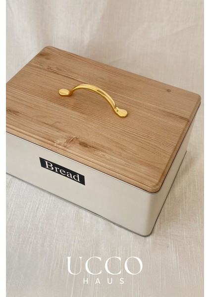 Metal Retro Ekmek Kutusu 31X21X18 cm – Ahşap Görünümlü Kapak - Geniş Hacimli Vintage Saklama Kutusu fırsatları
