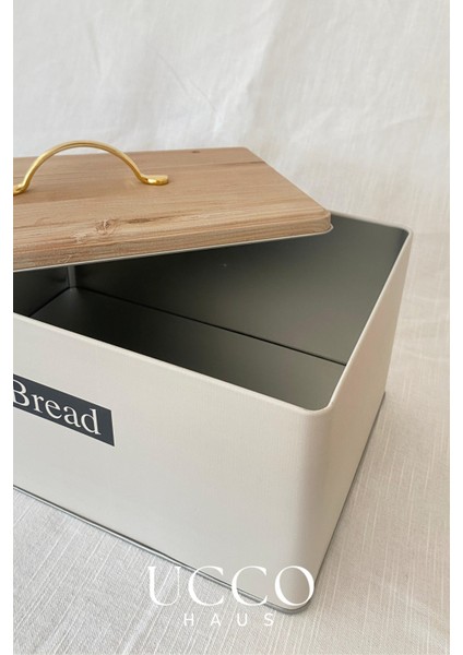Metal Retro Ekmek Kutusu 31X21X18 cm – Ahşap Görünümlü Kapak - Geniş Hacimli Vintage Saklama Kutusu indirimleri