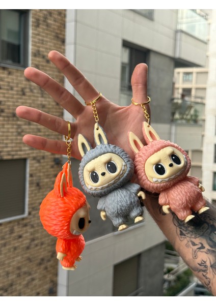 Labubu 3’lü Set Halinde 14 cm Labubu Şeklinde Çanta Charmı Oyuncak Asılabilir fiyatları