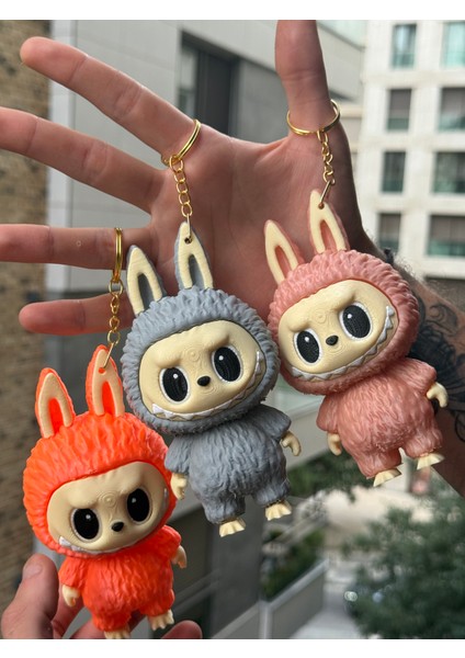 Labubu 3’lü Set Halinde 14 cm Labubu Şeklinde Çanta Charmı Oyuncak Asılabilir modelleri
