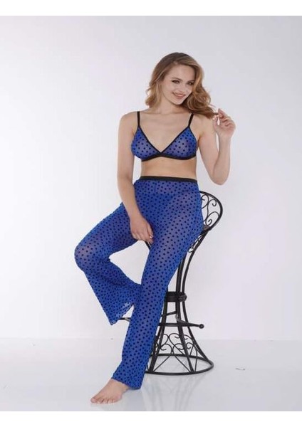 Mavi Transparan Fantezi Sütyen Pijama Takımı fiyatları