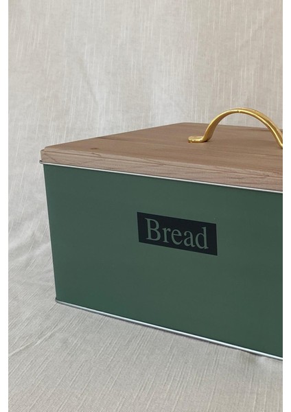 Metal Retro Ekmek Kutusu 31X21X18 cm – Ahşap Görünümlü Kapak - Geniş Hacimli Vintage Saklama Kutusu fırsatları