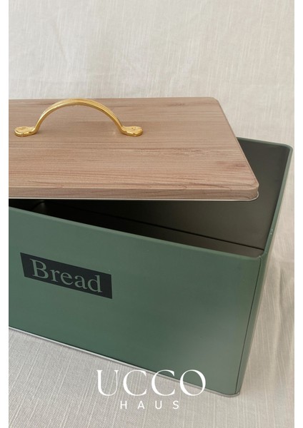 Metal Retro Ekmek Kutusu 31X21X18 cm – Ahşap Görünümlü Kapak - Geniş Hacimli Vintage Saklama Kutusu indirimleri