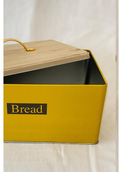 Metal Retro Ekmek Kutusu 31X21X18 cm – Ahşap Görünümlü Kapak - Geniş Hacimli Vintage Saklama Kutusu fırsatları