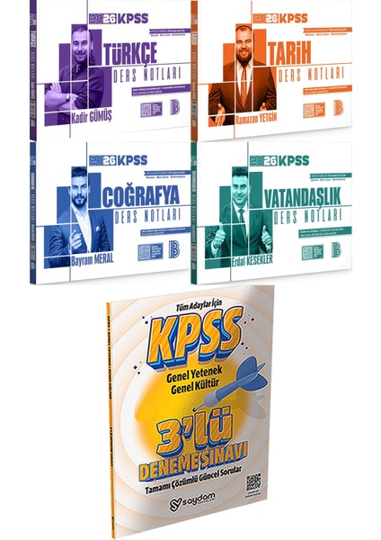 2026 Kpss Türkçe Tarih Coğrafya Vatandaşlık Ders Notları - 3 Deneme