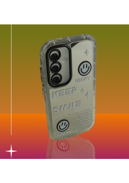 Samsung S24 3D Digital Baskılı Aynalı Darbe Emici Tam Koruma Şeffaf Mika Telefon Kılıfı