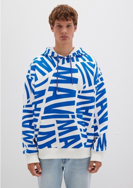 Mavi Baskılı Kapüşonlu Sweatshirt 0610121-620 modelleri