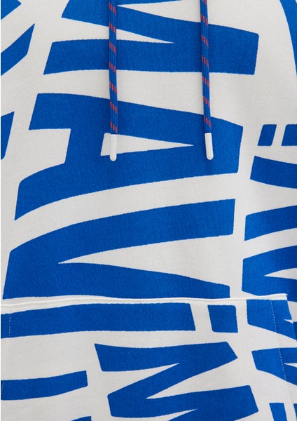 Mavi Baskılı Kapüşonlu Sweatshirt 0610121-620