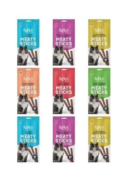 Reflex Meaty Sticks Kedi Ödül Çubuğu 3 x 5 gr 8 Paket