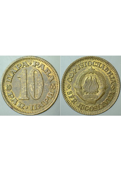 Yugoslavya 10 Para 1965 Tito Dönemi.