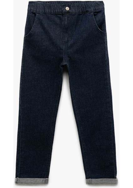 Pamuklu Relax Fit Indigo Erkek Çocuk Jean Pantolon 6WMB40001TD