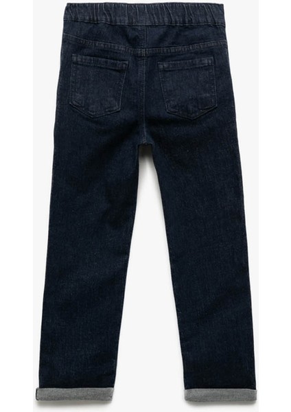 Pamuklu Relax Fit Indigo Erkek Çocuk Jean Pantolon 6WMB40001TD fiyatları