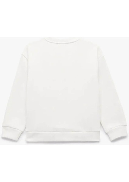 Şardonlu Fiyonk Baskılı Ekru Kız Çocuk Sweatshirt 6WKG10209AK fiyatları
