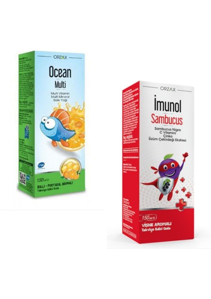 Ocean Multi Ballı Portakal Aromalı Balık Yağı & Imunol Sambucus Vişne Aromalı fiyatları