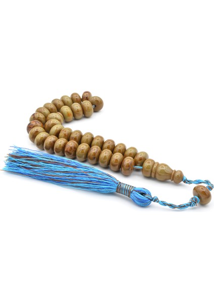 Zeyn Usta Işi Basık Model Kahverengi Mavi Katalin Tesbih 012