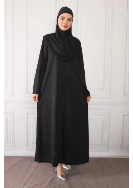 Fermuarlı Tek Parça Kaymaz Başörtülü Pratik Namaz Elbisesi fiyatları