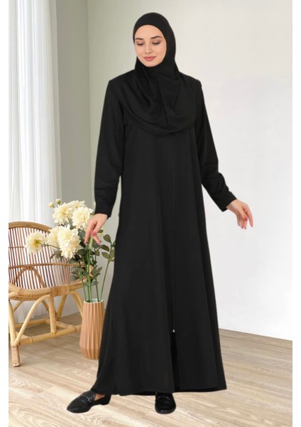 Fermuarlı Tek Parça Kaymaz Başörtülü Pratik Namaz Elbisesi modelleri
