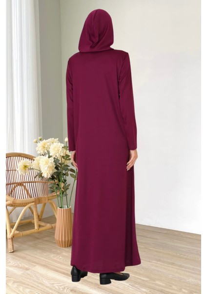 Fermuarlı Tek Parça Kaymaz Başörtülü Pratik Namaz Elbisesi indirimleri