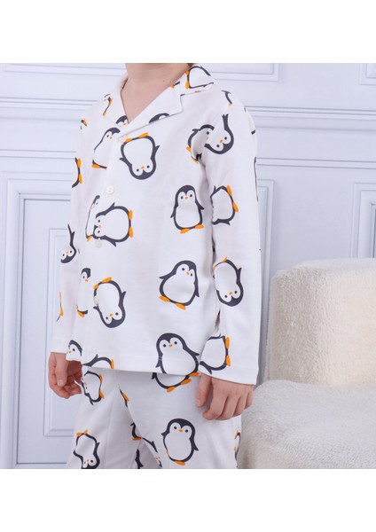 Penguan Desen Erkek Çocuk Düğmeli Pijama Takımı fiyatları
