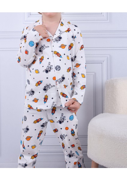 Gezegen Desen Erkek Çocuk Düğmeli Pijama Takımı fiyatları