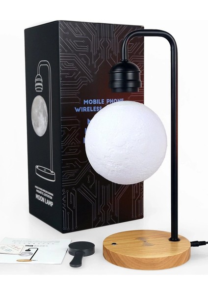 XF02 Ay Görünümlü Kablosuz Şarj Özellikli Gece Lambası - SIYAH-(5796) - CHT2597-2068 fiyatları