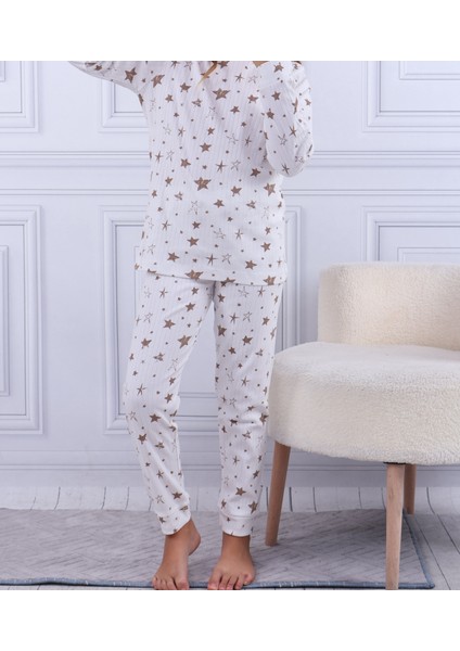 Yıldız Desen Kız Çocuk Fitilli Pıjama Takımı modelleri