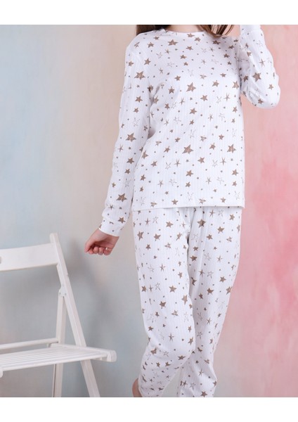 Yıldız Desen Kız Garson Fitilli Pıjama Takımı fırsatları