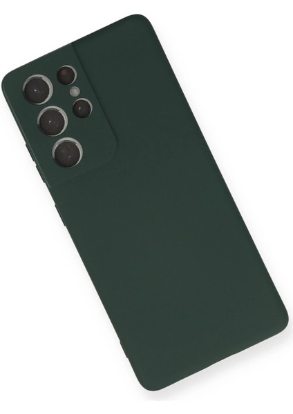 Samsung Galaxy S21 Ultra Kılıf Nano Içi Kadife Silikon - Koyu YEŞIL-(5796) - CHT3432-9549 modelleri
